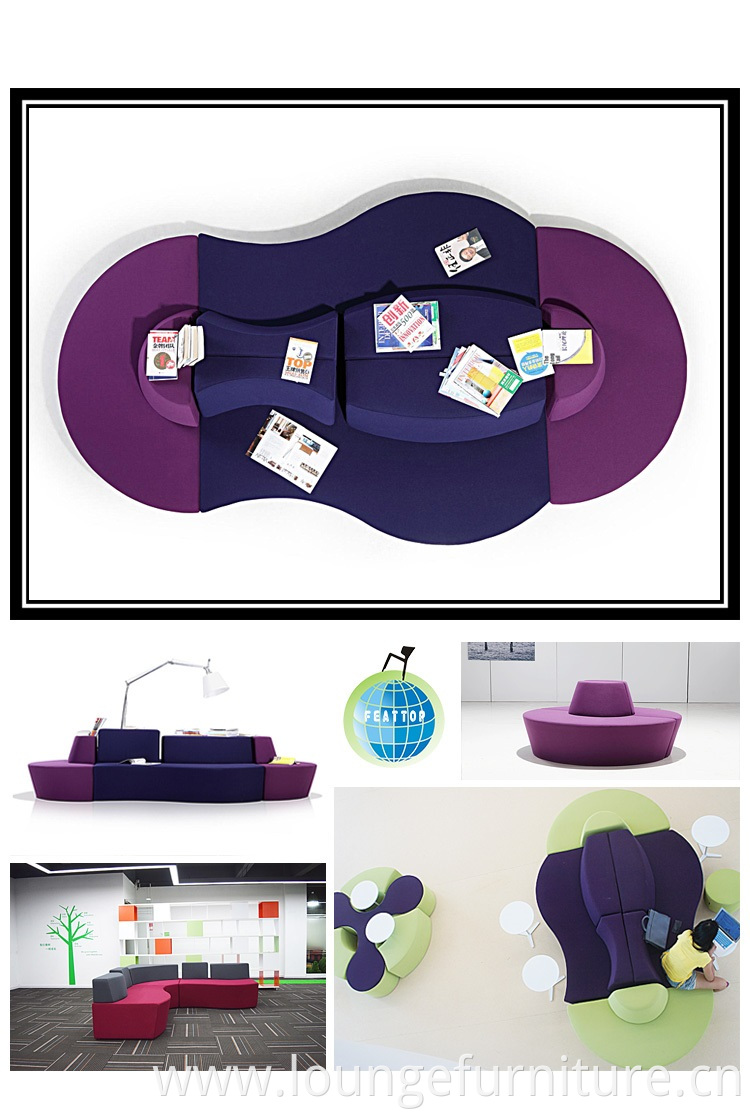 Newest design Modern colorful office lounge waiting sofa set